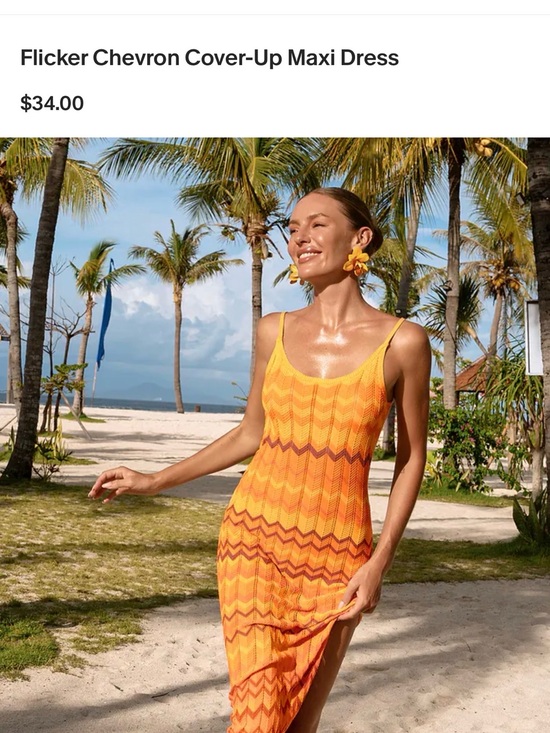 Cupshe Other - Cupshe Orange Chevron Knit Maxi Cover-Up